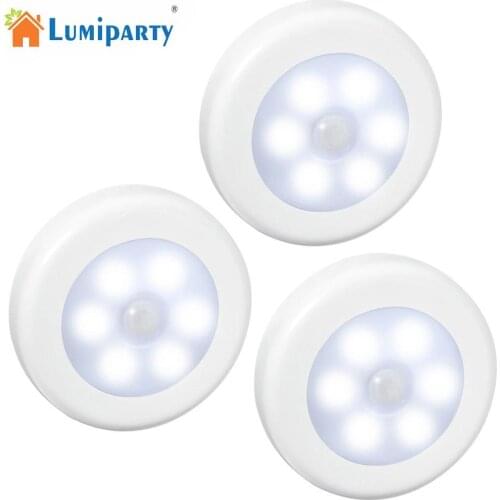 3PCS LED Night Light Infrared PIR Motion Sensor Light Wireless Detector Light Wall Lamp Cabinet Stair Closet Toilet WC Light