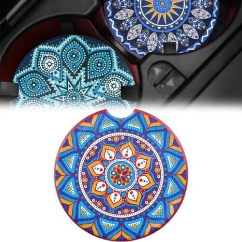 4pcs Car Coaster Water Cup Bottle Holder for Drinks Absorbent ,Anti-slip Pad Mat with A Finger Notch For Interior Decoration Car