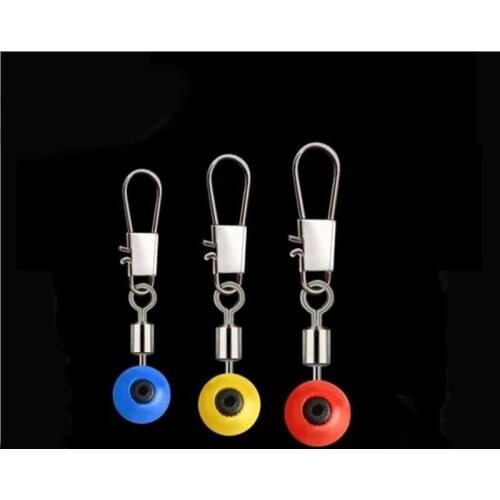 50pcs/lot Fishing Line Hook Swivels Shank Clip Connector Interlock Snap Sea Space Beans Lure Fishing Hooks Connector