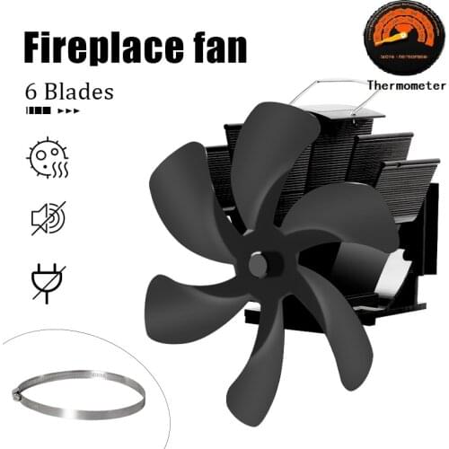 6 Blade Fireplace Fan Heat Powered Stove Fan Log Wood Burner Ecofan Quiet Home Fireplace Fan Efficient Heat Distribution