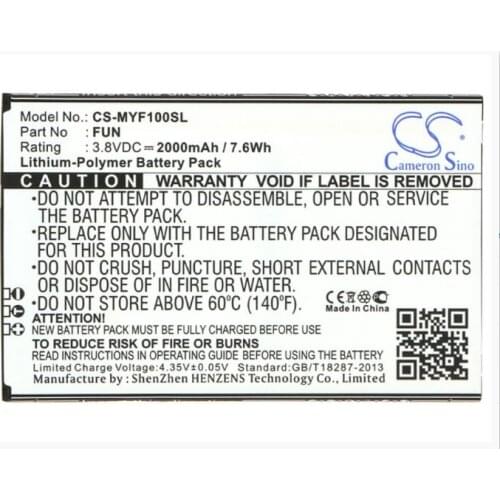 Cameron Sino 2000mAh battery for MYPHONE Fun FUN Mobile, SmartPhone Battery