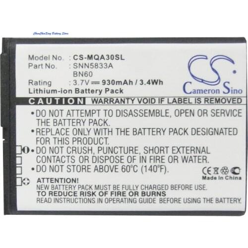 Cameron Sino 930mAh Battery BN10, BN60, BN61,SNN5833A for Motorola A45,QA30,I856, QA1 ,V860, V860 Barrage, VU30 Rapture, W845