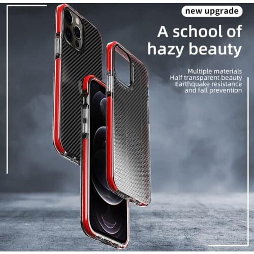 Business Shockproof Camera Lens Protection Carbon Cell Phone Case For iPhone 12 Pro Max 11 Smartphone Back Cover Funda Coque Bag