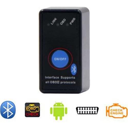 PIC18F25K80 Chip Mini Bluetooth ELM327 V1.5 OBD2 Code reader Power Switch on/off 12V OBDII ELM 327 Diagnostic tool Scanner