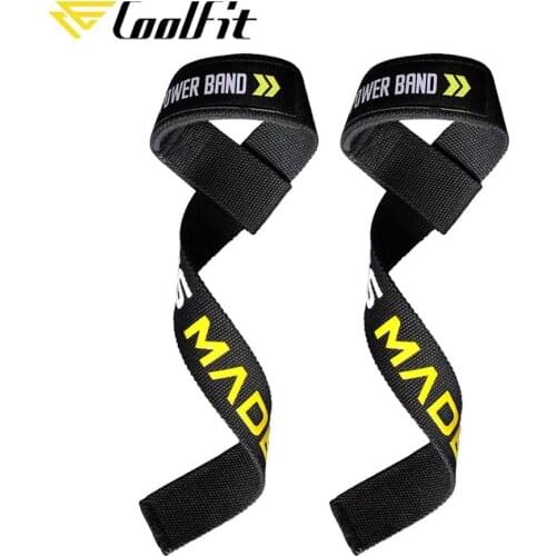 CoolFit 1 Pair Weight lifting Wrist Straps Fitness Bodybuilding Training Gym CrossFit lifting straps with Non Slip Flex Gel Grip