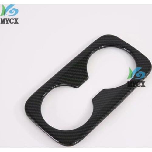 For Hyundai Tucson 2019 Carbon fiber Water Cup Holder Drink Center Console Surround Cover Trim Bezel Insert Molding Car Styling