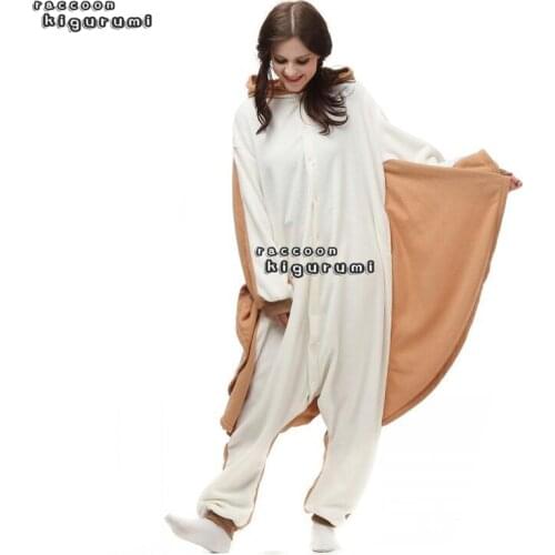 Animal Flying Squirrel Fleece Woman Onesies Kids Unicorn Winter Halloween Cartoon Cosplay Pajama Raccoon Kigurumi Adult Unisex