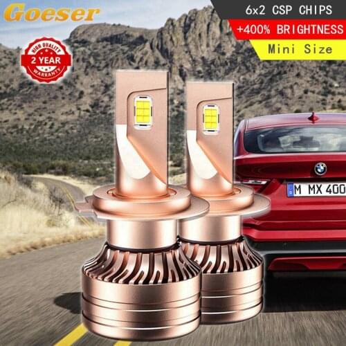 Goeser Car Light LED Headlight Bulb H11 LED CSP Canbus 6000K 12V Mini Size 2 Year Warranty H7 H4 H1 9012 9005 9006 Fog light