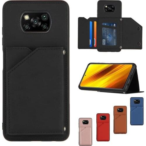 Leather Cover For Xiaomi POCO X3 NFC M3 Redmi Note 10 Pro 10S Note 9 Mi 10T Lite 11 Ultra Wallet Card Slots Shockproof Flip Case