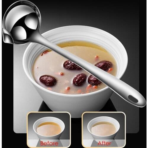 Stainless Steel Scoop Oil Filter Grease Spoon Colander Spoon Soup Ladle Oil Separation Cooking Tablespoons Tools Kitchen Gadgets