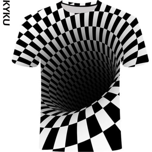 KYKU New 3d Vortex T Shirt Mens Summer Funny 3D Printed Tshirts Short Sleeve Compression Tshirt Men Male Psychedelic T-shirt