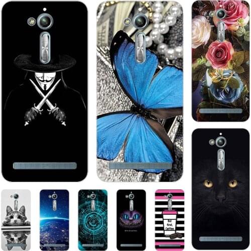 Soft Phone Case For ASUS ZenFone Go ZB500KL ZB500KG 5.0" Relief Cartoon Case Animal Cat Cover Coque Funda Bag Back Shell