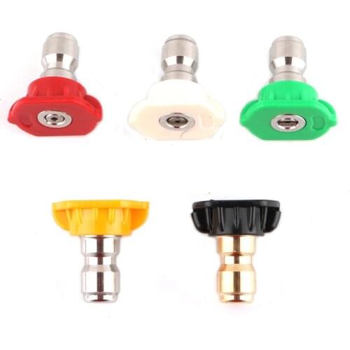 5pcs 1/4" high pressure water gun nozzle angle adjustable car washer clear tool 12mm quick connector