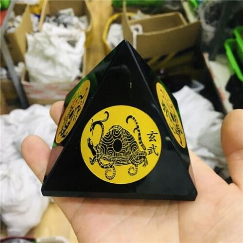 Obsidian Pyramid Living Room Natural Crystal Stone Obsidian Pyramid Ornamen