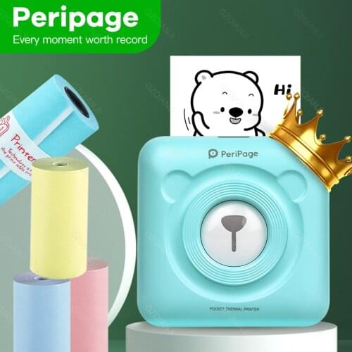 Peripage Photo Printer A6 304DPI Mini Bluetooth Wireless Thermal Printer Paper Sticker Label Printer Paper for Mobile phone