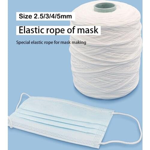 2.5/3/4mm flat Elastic belt Round mask ear belt accessories High quality elastic rope adjusting buckle for DIY mask accessories