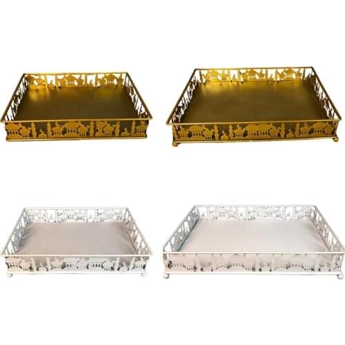 Wedding Cake Stands Metal Material Cupcake Holder Dessert Display Trays Plates Serving Platters for Ramadan Moon Parties