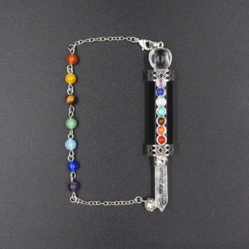 Natural Stone Pendant Wand Pendulos Spiritual Chakra Divination Pendulum for Dowsing Crystal Quartz Pendulums