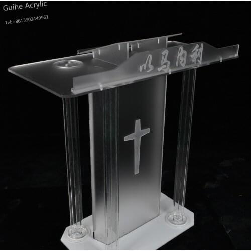 Fixture Displays Truss acrylic podium pulpit lectern church school restaurant reception with Cup Holder Reception Desk