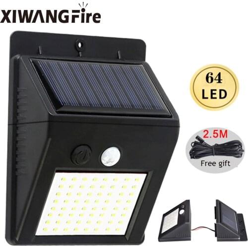 Split 64LED Solar Light Outdoor Wall Light Three-mode Motion Sensor Solar Light Garden Light Landscape Light Wall Hanging Light