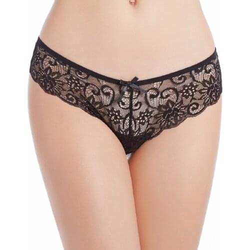 Sexy Panties Womens Lace Low-waist Briefs Female Breathable Embroidery Underwear Transparent G-String Seamless Woman Thong