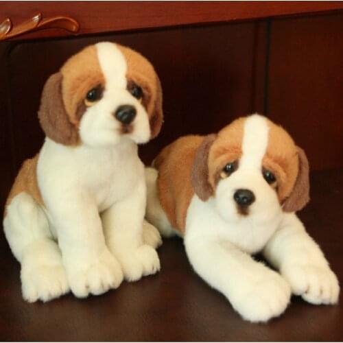 Saint Bernard Dog Stuffed Teddy Dog Plush Toy Cute Simulation Pets Fluffy Baby Dolls Birthday Gifts for Children Dropshipping