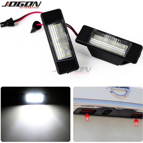 Car Rear Trunk LED Number License Plate Light For Nissan Qashqai X-Trail T31 Rogue Juke NV200 Pathfinder R51 Versa Nismo Q50