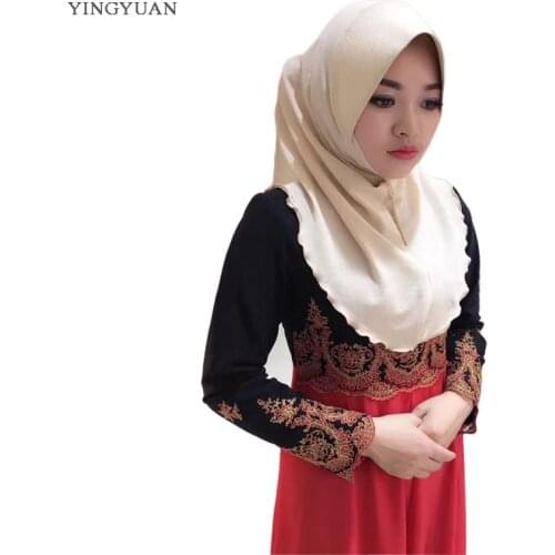 TJ67 Summer Plain Hijabs Double Layer Solid Color Scarf Of Women Bamboo Make The Face Smaller Fashion Muslim Hijabs (No Brooch)
