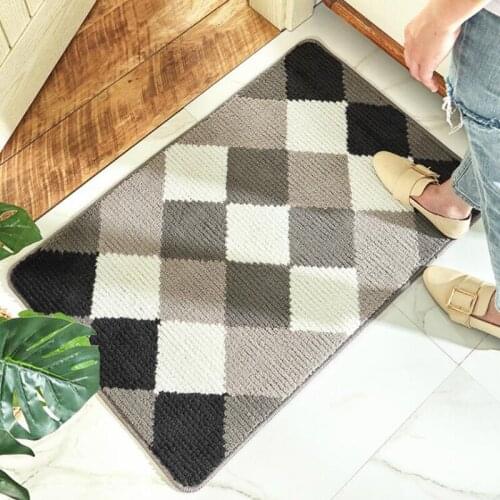 Thickened Flocking Door Mat 2021 European Modern Home Decor Wear-resistant Rub-resistant Floor Mats Bathroom Non-slip Mat