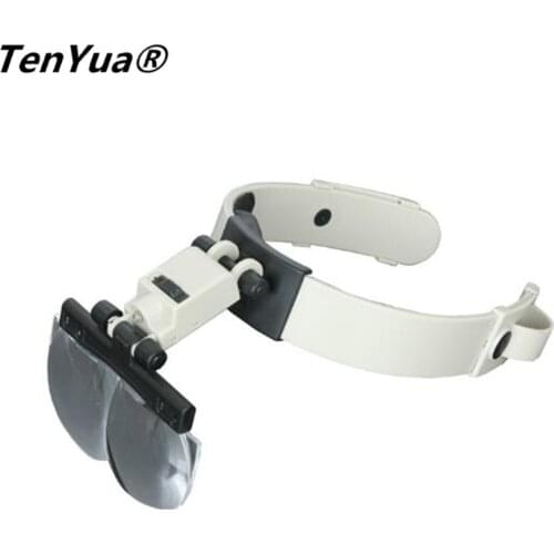 TenYua 1.2X 1.8X 2.5X 3.5X Illuminated Helmet Magnifying Glass Watch Jewelry Repair Reading Headband Magnifier Loupe with 4 Lens
