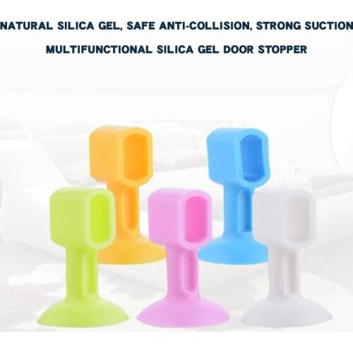 Wonderlife 10 pieces Square hole silicone door suction free punch bathroom handle anti-collision glove type silicone door touch