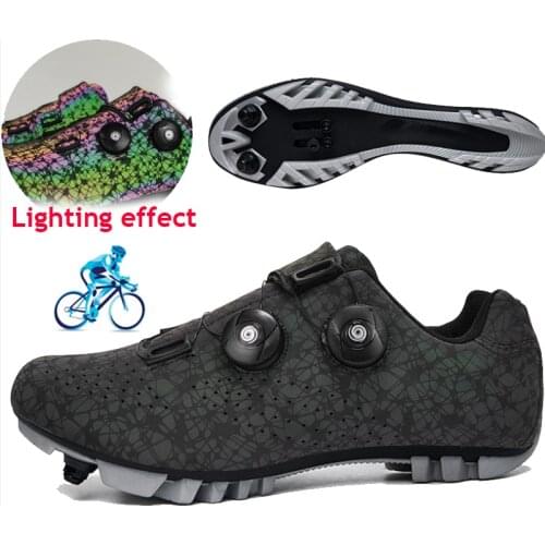 Montain Bike Shoes Men Sapatilha Ciclismo Mtb Cycling Sneakers Breathable Self-locking Lighting Effect Road Bicycle Riding Shoes