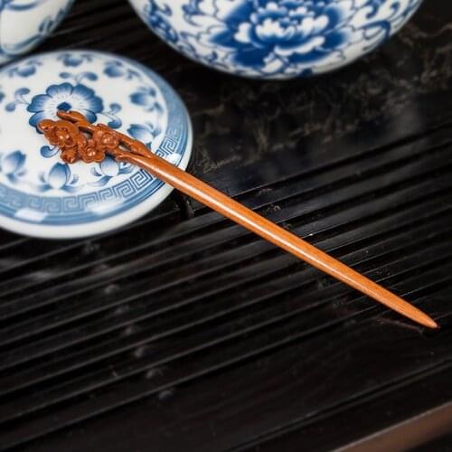 New Retro Chinese Traditional Handmade Carved Wooden Hair Sticks Clips Hairpins chines feminino Headwear Hiar accesorios mujer