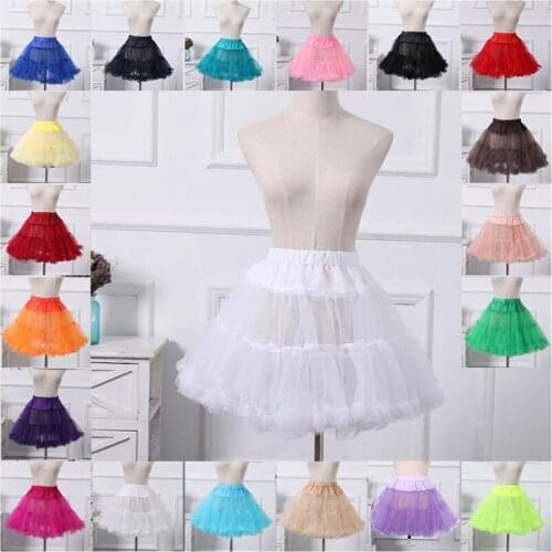 Women Lolita Tulle Petticoat Vintage Ruffles Elastic Waist Hoopless Underskirt XX9D