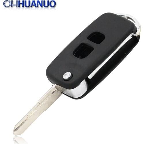 2 Buttons Entry Remote Flip Folding Key Keyless Case Shell For Mazda 3 6 Uncut