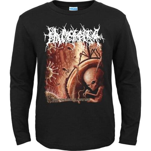 3 designs Placenta Powerfist Rock Band Fashion Brand men women full long sleeves shirt heavy black Death Metal Punk fitness