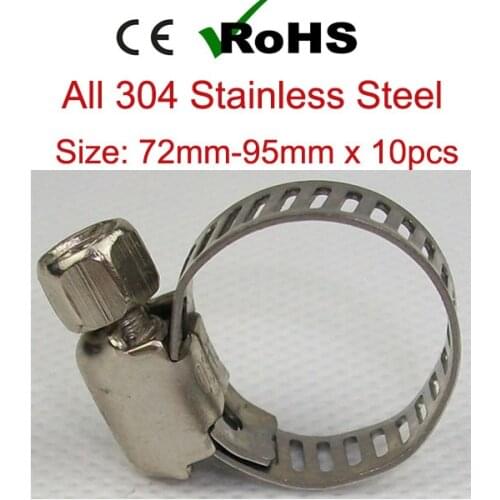 72mm-95mm x 10pcs Hose Clamp American style concave convex Pipe Adjustable Screw Bolt Clamps Ties Wrap Broad Use Heavy Duty