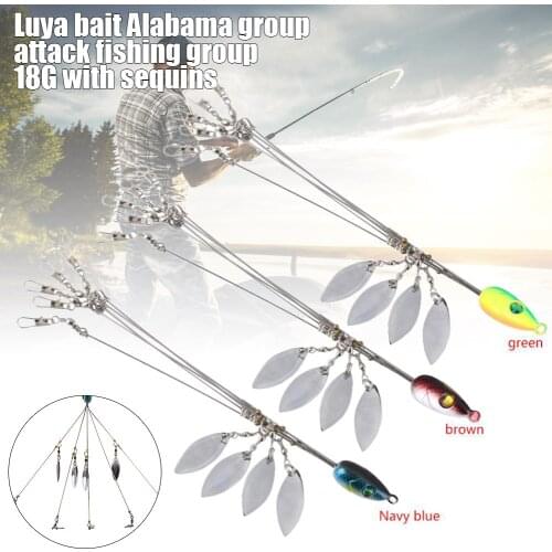 Alabama Rig 5 Arms 8 Bladed Bass Fishing Umbrella Shape Rig Bass Bait Lure Supplies Accesories Connector