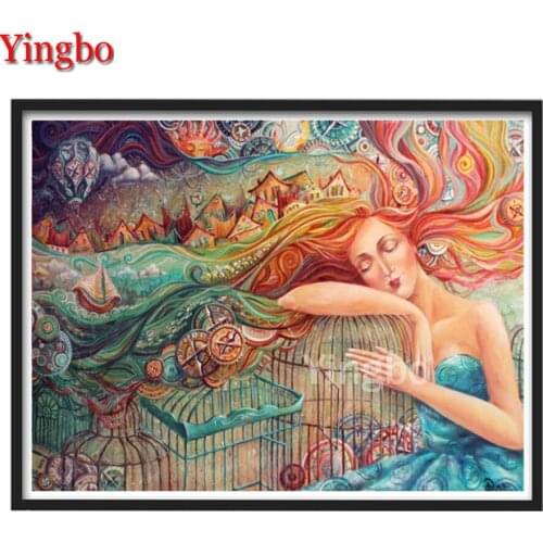 5d Diy Diamond Painting Full Square/Round Drill Cartoon girl fantasy house landscape Puzzle Embroidery set Diamond Mosaic Decor
