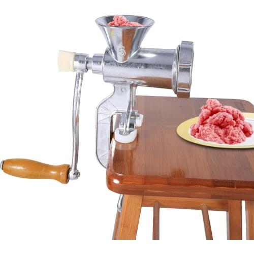 Aluminium Alloy Hand Operate Manual Meat Grinder Sausage Beef Mincer Tabletop Clamp Kitchen Home Tool