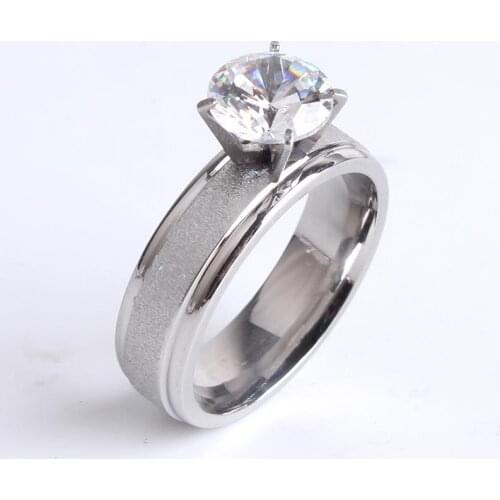 Free shipping 6mm gold and silver color matte square lattice 316L Stainless Steel finger rings for women men wholesale