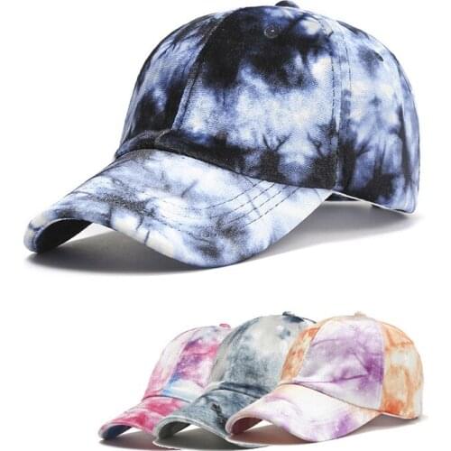 New Tie Dye Baseball Cap Summer Men Women Trend Lovers Colorful Snapback Hat Sun Protection Outdoor Adjustable Sun Cap