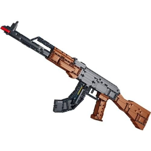 Military Weapons series AKM Assault Rifle Gun Model Bricks Building Blocks Toys for Children Gifts Kids 1508Pcs