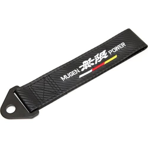 Carbon fiber cloth Trailer Tow Rope Belt for Mugen Power emblem Car Front bumper JDM decoration for Honda civic accessories