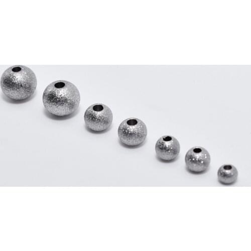 50pcs Stainless Steel bead Round Ball Beads 3/4/5/6/8/10mm European Space Beads for DIY Jewelry findings