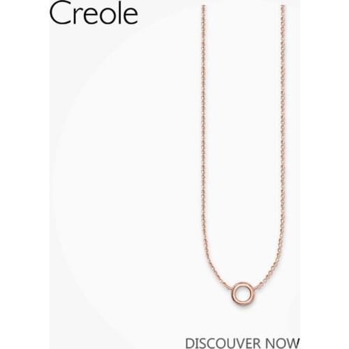 Link Chain Necklace Rose Gold Color Carrier,2019 Summer Brand New 925 Sterling Silver Trendy Gift For Women
