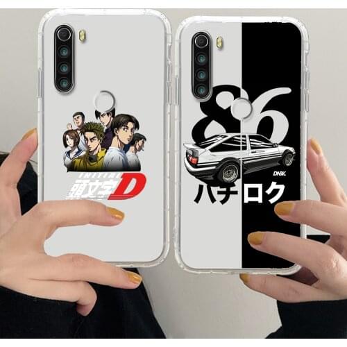 Initial D AE86 Phone Case For Xiaomi Redmi Note 7 7A 8 8T 9 9A 9S 10 K30 Pro Ultra transparent silicone bumper fashion back