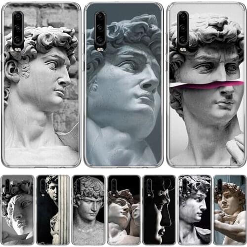 David Statue Sculpture Phone Case for Huawei P30 P40 P20 P10 Mate 20 10 30 Lite Pro P Smart Z Plus + Art Luxury Cover Coque