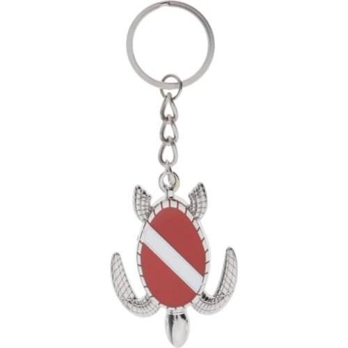Zinc Alloy Diving Flag Key Chain Holder Keyring Keychain Charm Key Chain for Water Sports