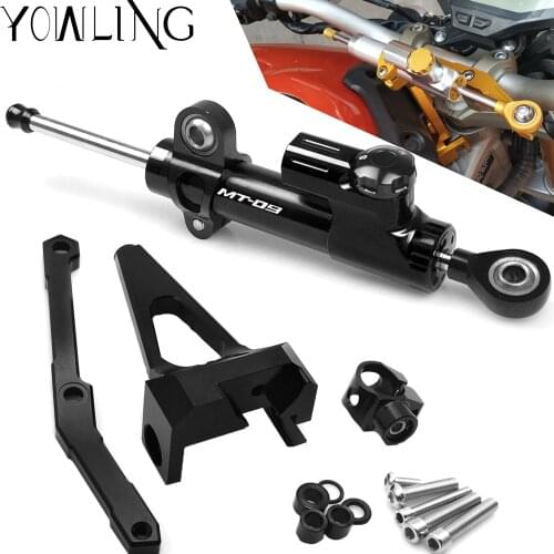 For Yamaha MT09 MT-09 FZ-09 FZ09 MT 09 2013-2019 Motorcycle CNC Damper Steering StabilizerLinear Reversed Safety Control+Bracket